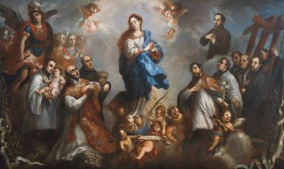 The Immaculate Conception with Jesuits by Juan Francisco de Aguilera